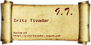 Iritz Tivadar névjegykártya