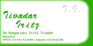 tivadar iritz business card